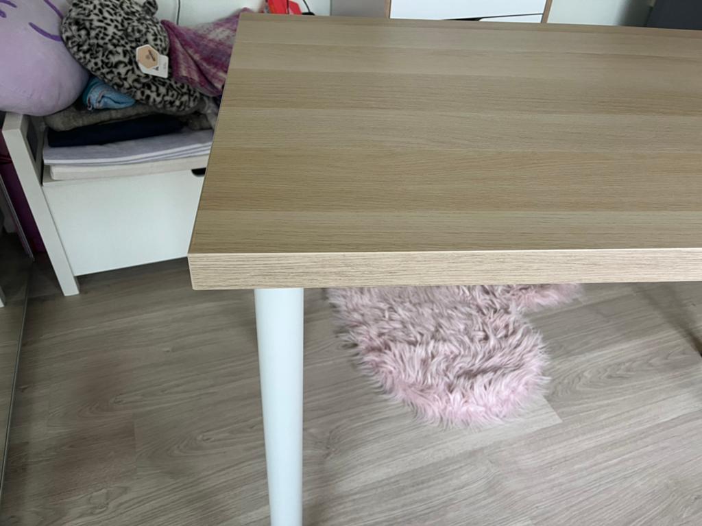 Bureau/tafel (120-60) met verstelbare poten, Enlèvement, Comme neuf, IKEA, Blanc