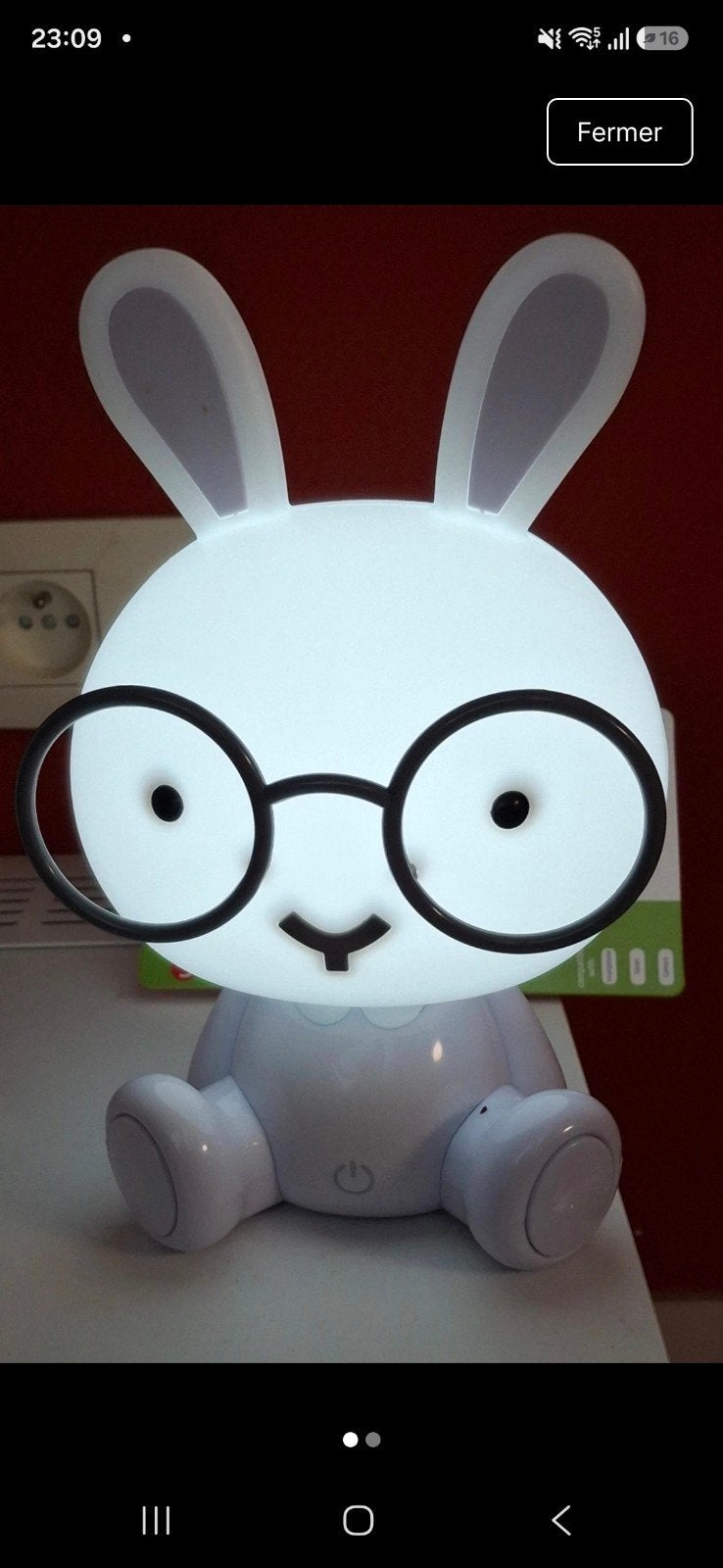 veilleuse lapin tactile", "lampe de chevet enfant, Sans marque, Verzenden, Wit, Zo goed als nieuw