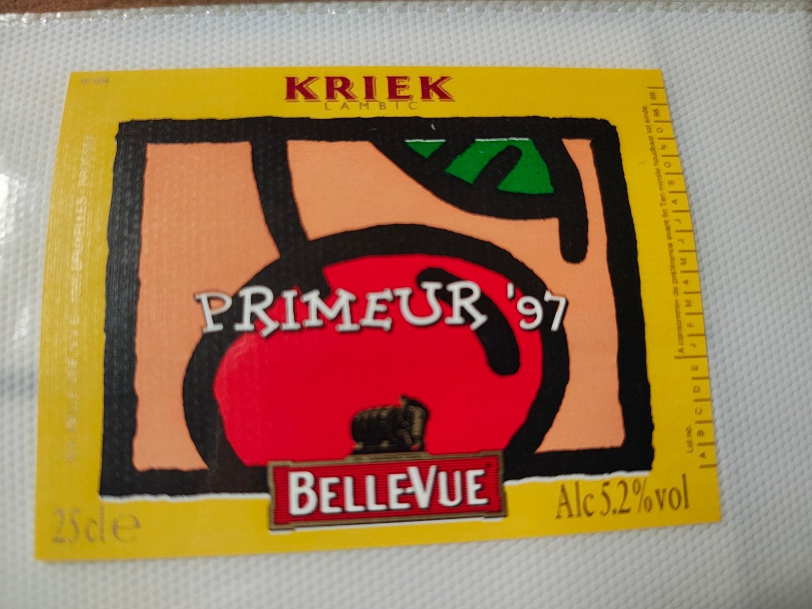 Étiquette de bière : KRIEK Belle-Vue 25cl, Collections, Enlèvement ou Envoi, Neuf, Autres marques