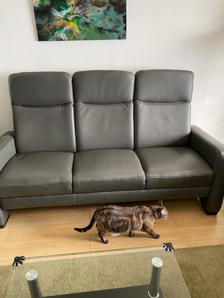 Zetel 3 zit lederen salon belgisch leder, Ophalen, Zo goed als nieuw