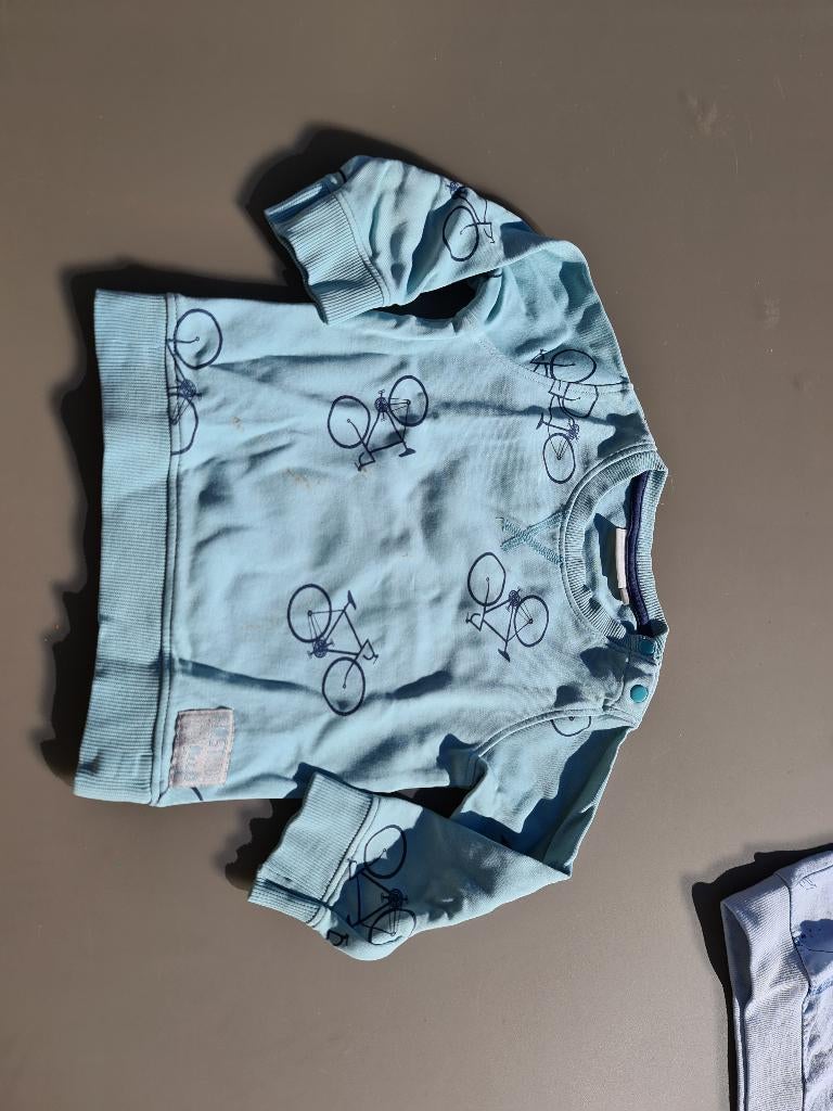 licht blauwe pull, trui met fietsen, Bel Bo, 92, Ophalen, Zo goed als nieuw