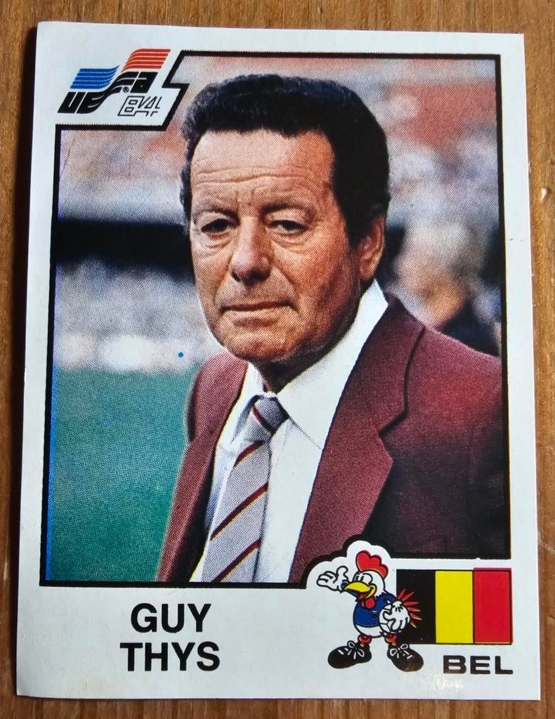 Panini Euro 84 #87 Guy Thys non collée Foot Belgique!, Enlèvement ou Envoi, Comme neuf, Autocollant