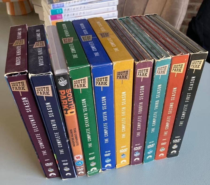 South Park Seizoen 1 t/m 11 dvd (zonder seizoen 8), Coffret, Utilisé, Envoi, Comédie