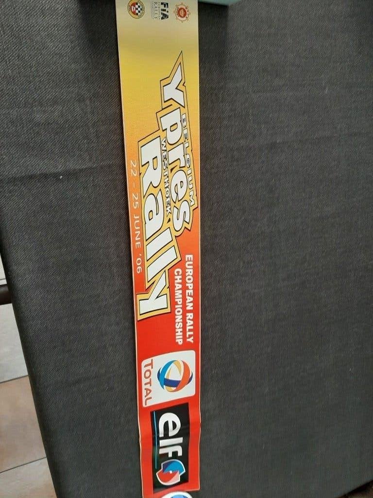 sticker FIA Ypres Westhoek rally 2006 ,68 cm lang-9 cm breed, Enlèvement