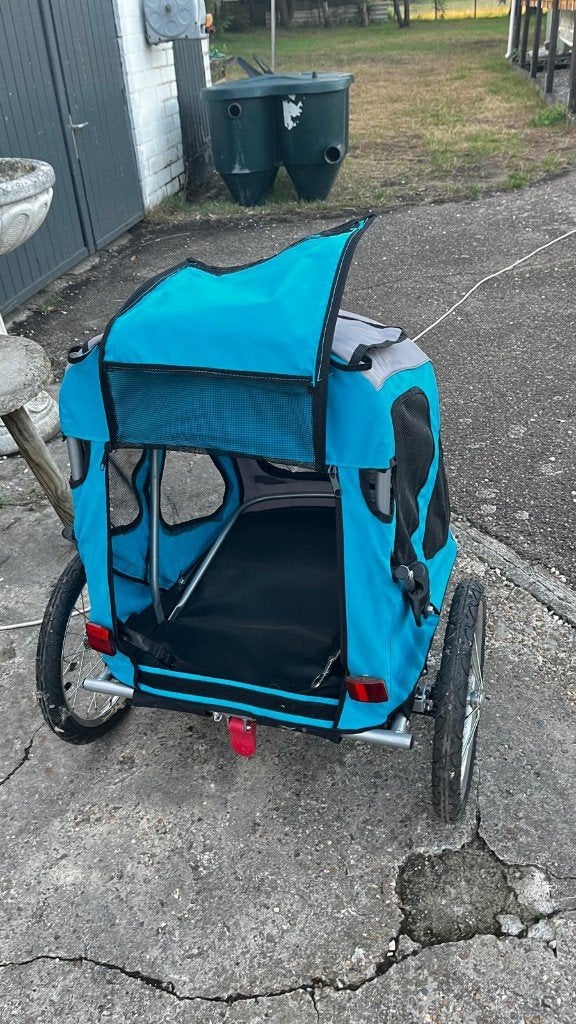 Fietskar en buggy voor hond, Fietsen en Brommers, Ophalen, Opvouwbaar, 20 tot 40 kg, Zo goed als nieuw