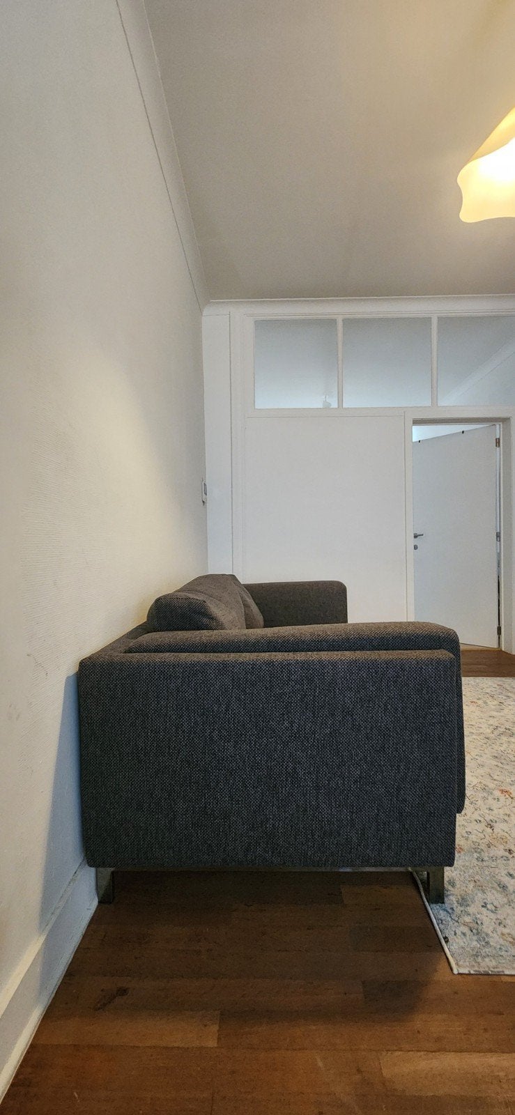 IKEA 2-zitsbank donkergrijze, Gebruikt, Stof, Modern