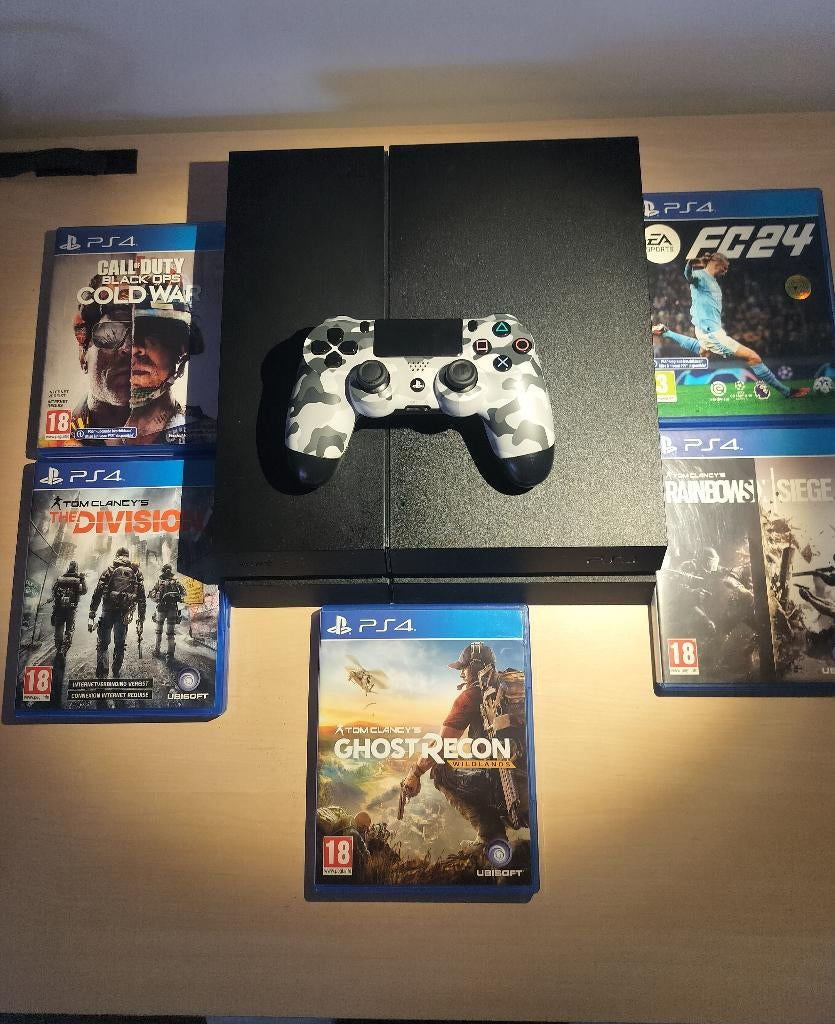 PS 4 ( 1TB) + controler + games, Games en Spelcomputers, Spelcomputers | Sony PlayStation 4, Zo goed als nieuw, 1 TB, Met 1 controller