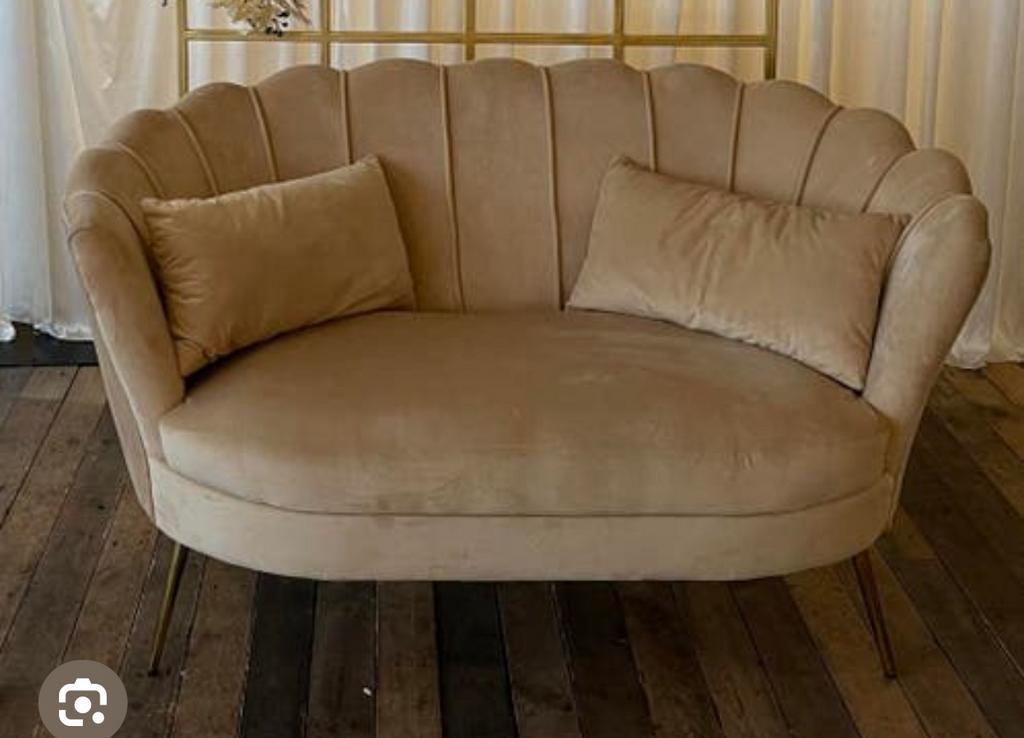 Beige bankje te koop, Huis en Inrichting, Ophalen, Zo goed als nieuw