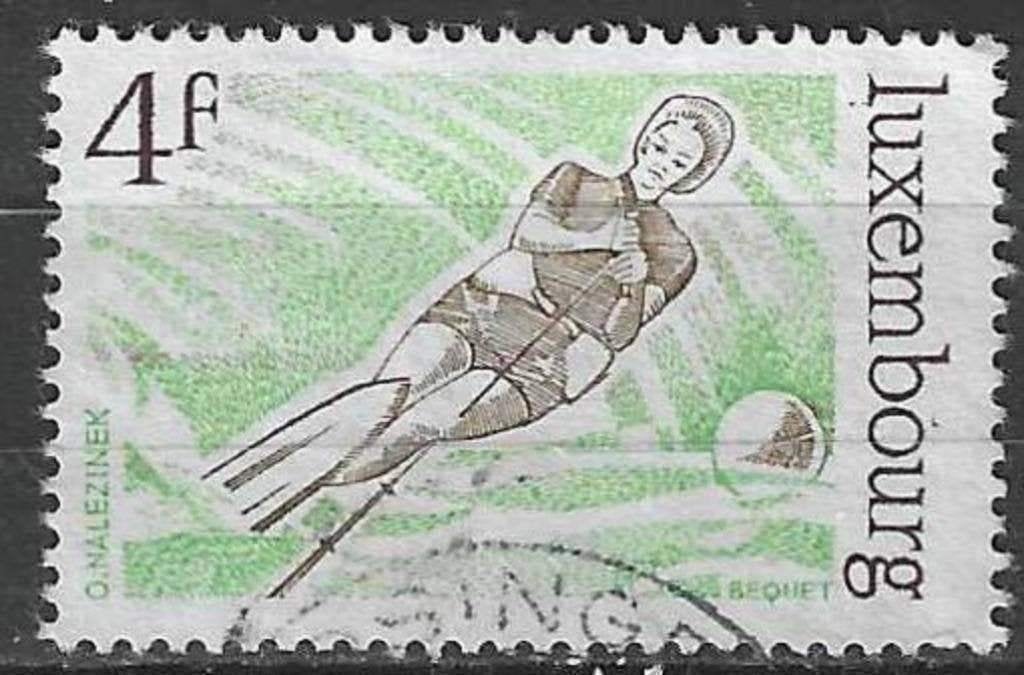 Luxembourg 1975 - Yvert 862 - Activités sportive - Ski (ST), Envoi, Luxembourg, Affranchi