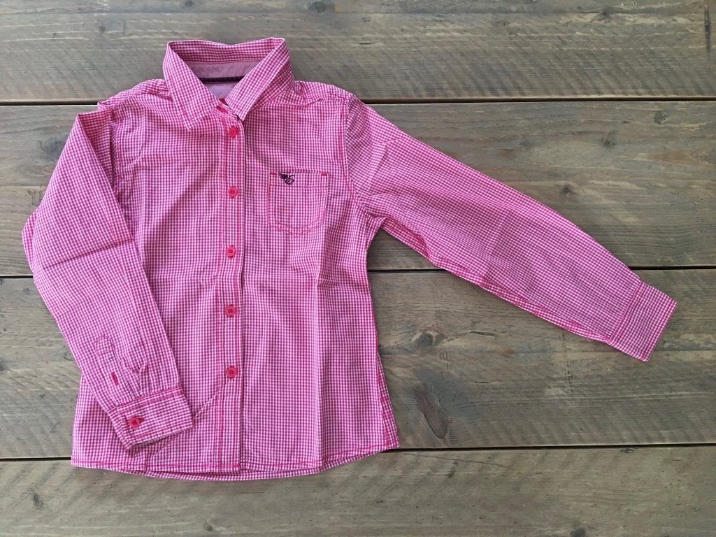 ESPRIT mooie rood/witte vichy blouse 116, Meisje, Overhemd of Blouse, Ophalen of Verzenden, Zo goed als nieuw