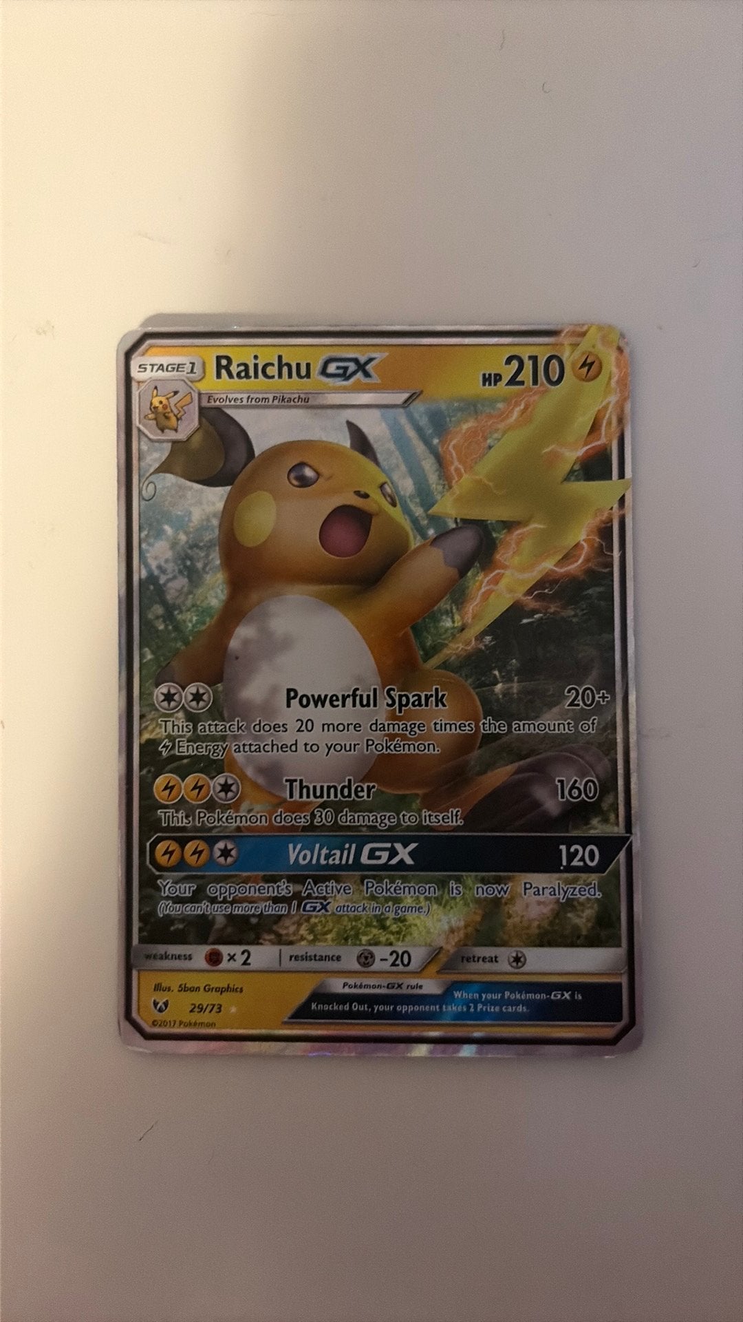 Raichu, Ophalen of Verzenden, Zo goed als nieuw, Losse kaart