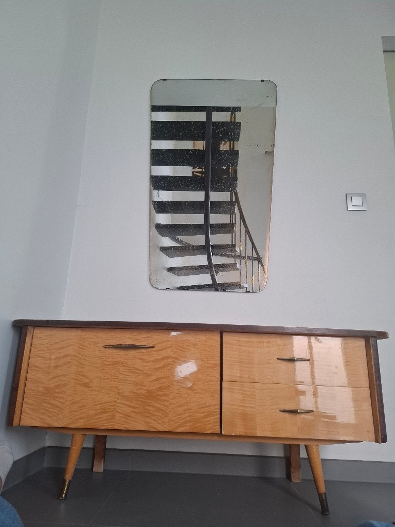 Vintage commode en Spiegel jaren '60, Huis en Inrichting, Kasten |Televisiemeubels, Ophalen, Vintage Jaren 60, Gebruikt, 100 tot 150 cm