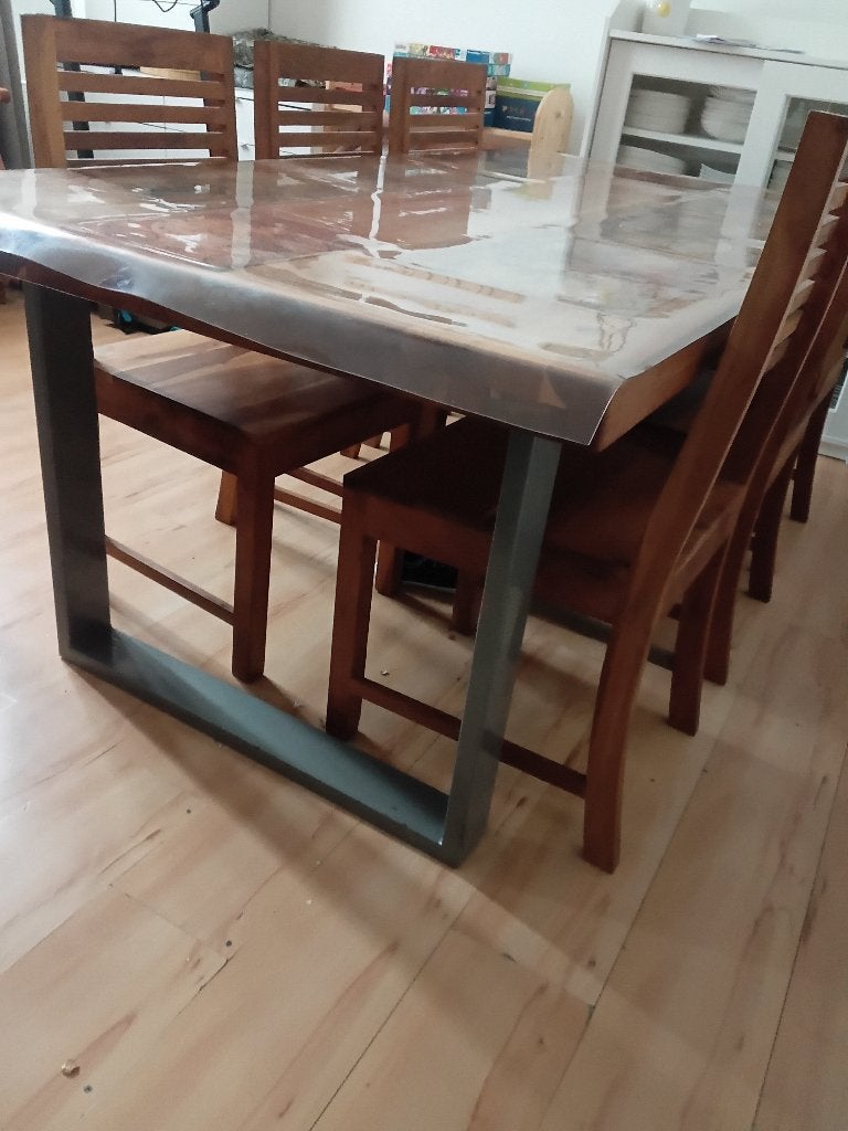Grande table salle a manger pure bois +6 chaises, 150 à 200 cm, Cinq personnes ou plus, Enlèvement, Utilisé