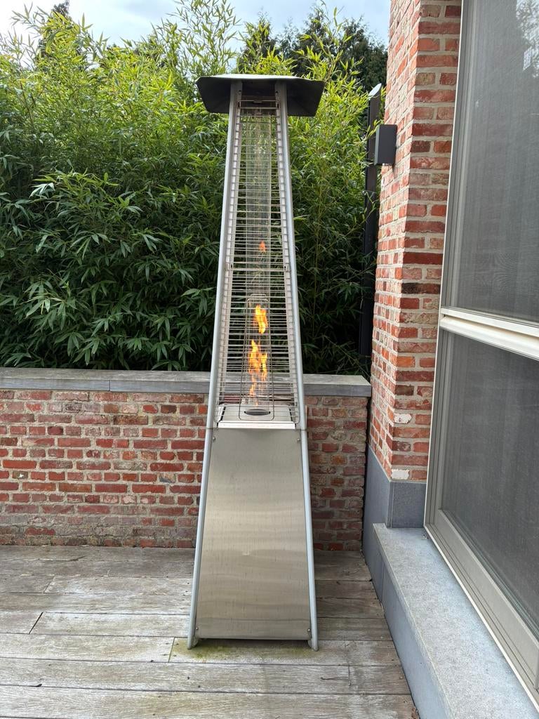 RVS vuurtoren terrasverwarmer, Ophalen, Gebruikt, Gas