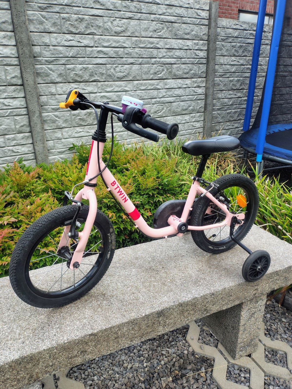 BTWIN 2 in 1 kinderfiets/loopfiets, Ophalen, Zijwieltjes, Gebruikt, Velgrem