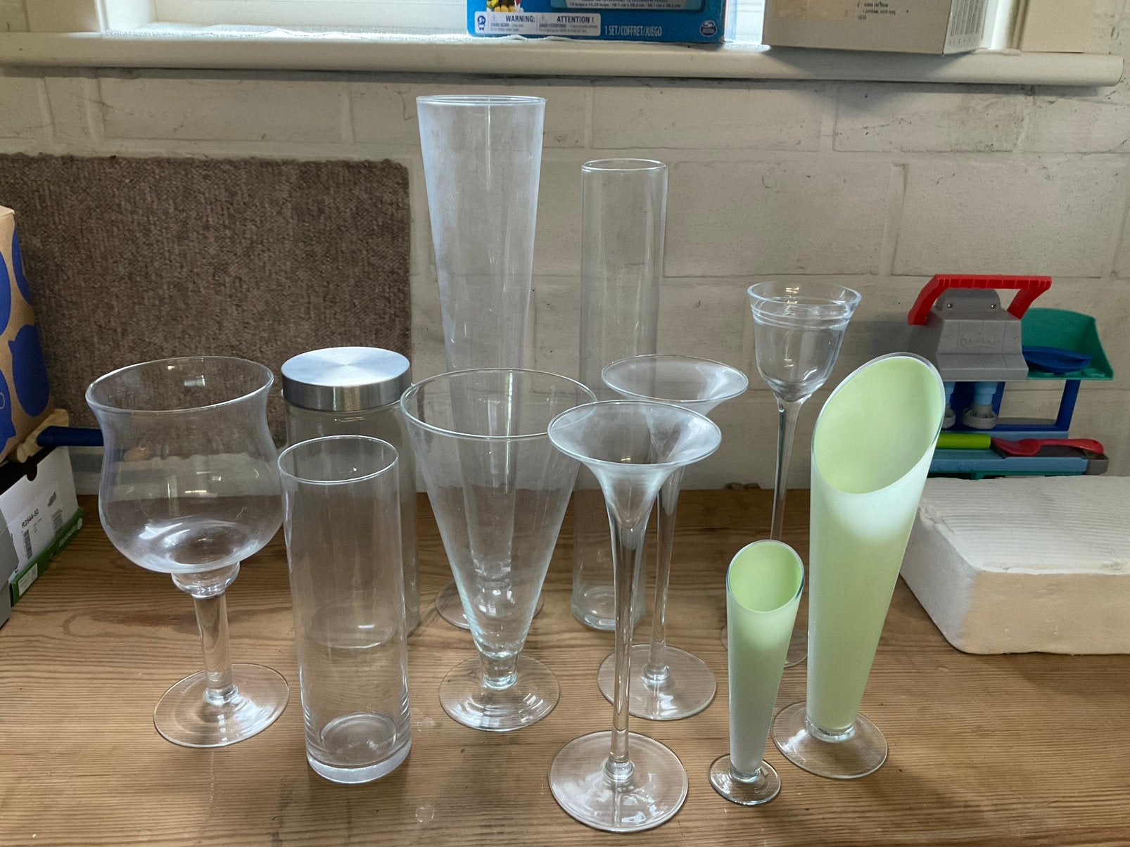 Verschillende vazen in glas, Ophalen, Zo goed als nieuw