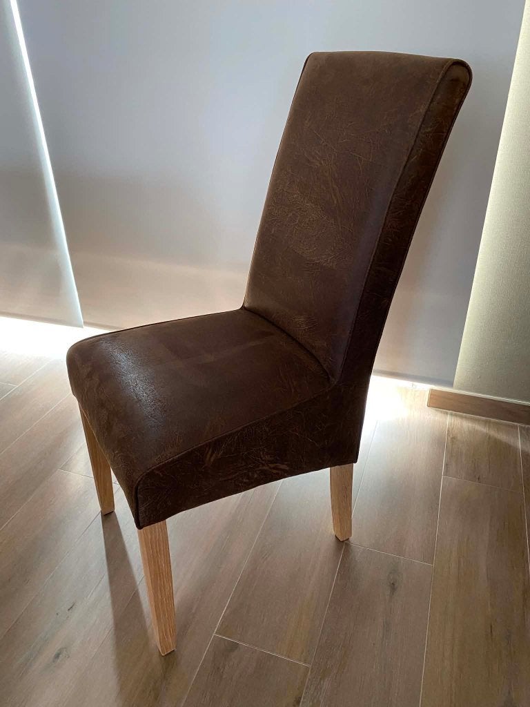 Chaises de salle à manger, Ophalen, Bruin, Zo goed als nieuw, Stof