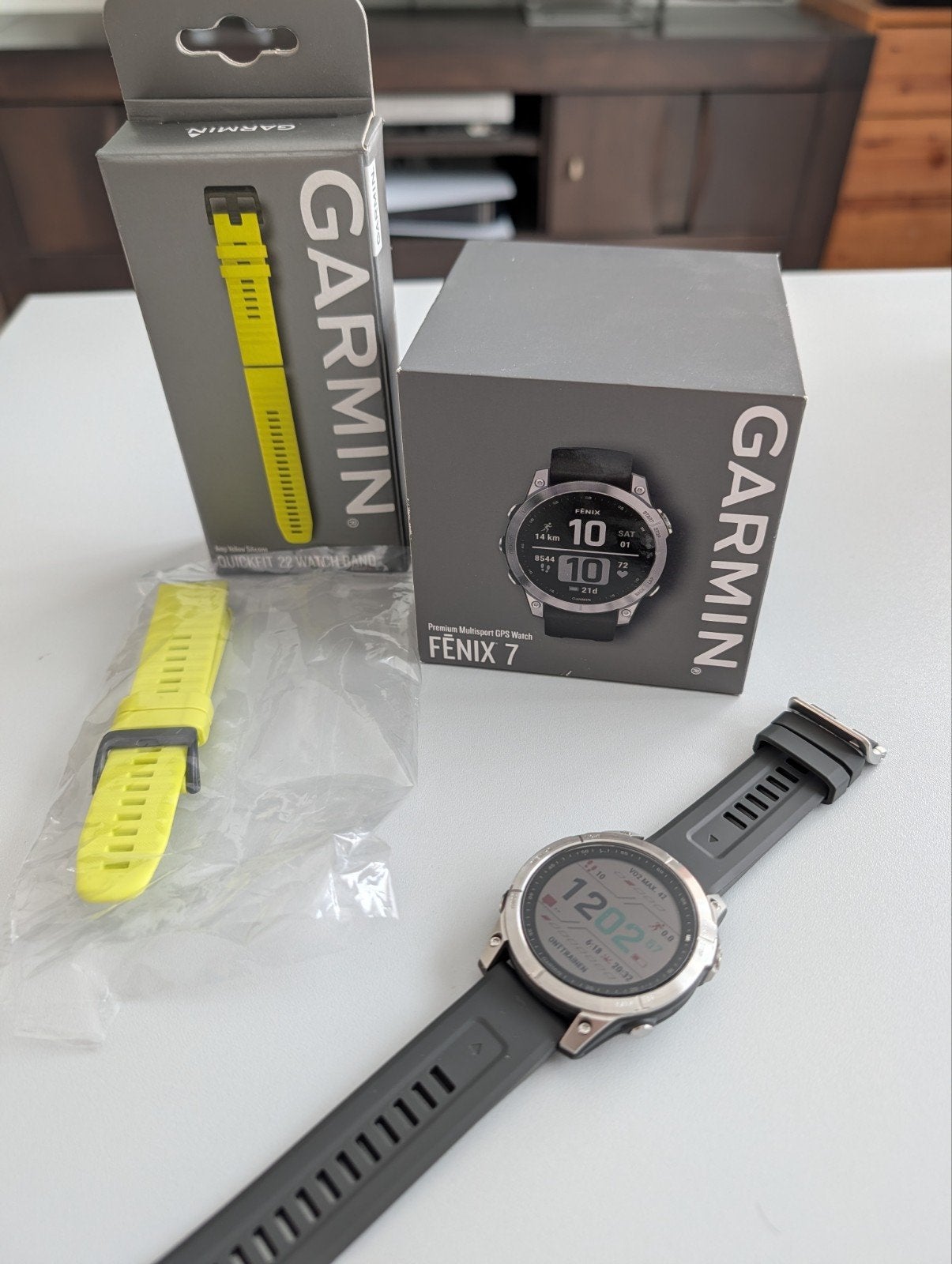 Garmin fenix 7 nieuwstaat + extra quick fit watch band!, Handtassen en Accessoires, Sporthorloges, Ophalen, Garmin, Zo goed als nieuw
