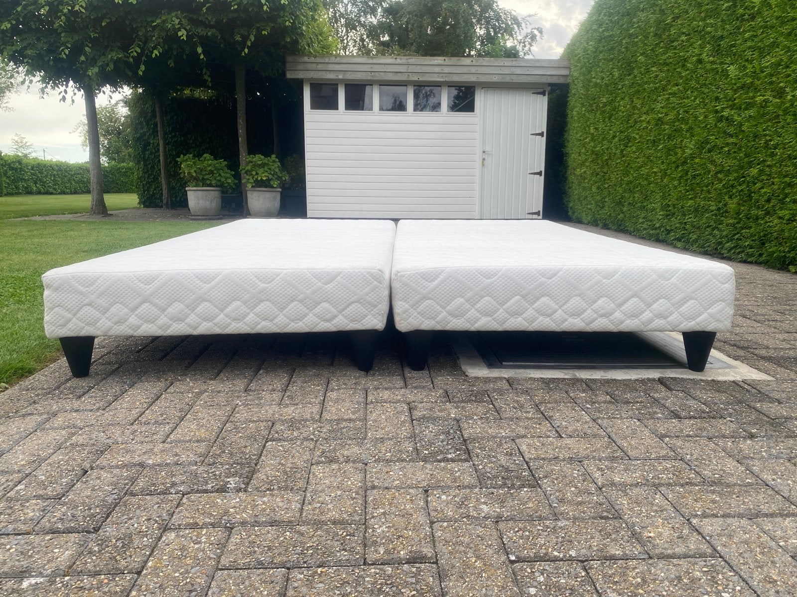 Boxspring 2x éénpersoons 90 x210, Ophalen, 90 cm, Eenpersoons, 210 cm