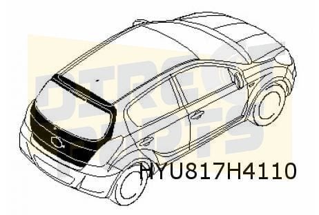 Hyundai	i20 achterklep (bij wisser) (1/09-6/12) Origineel! 7, Neuf, Arrière, -, Haillon arrière
