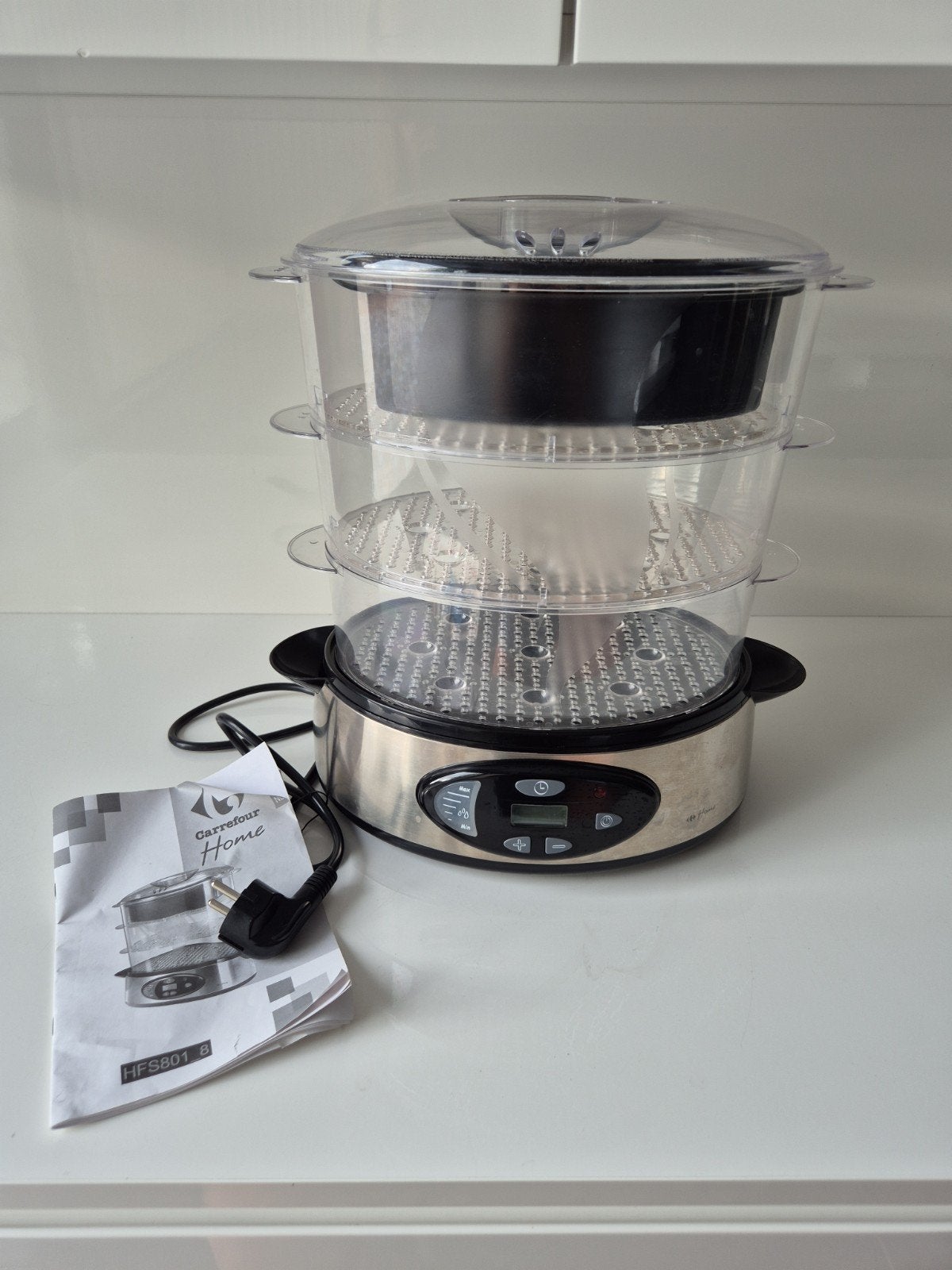 Cuiseur vapeur électrique Carrefour Home 3 niveaux, Electroménager, Vapeurs, Enlèvement