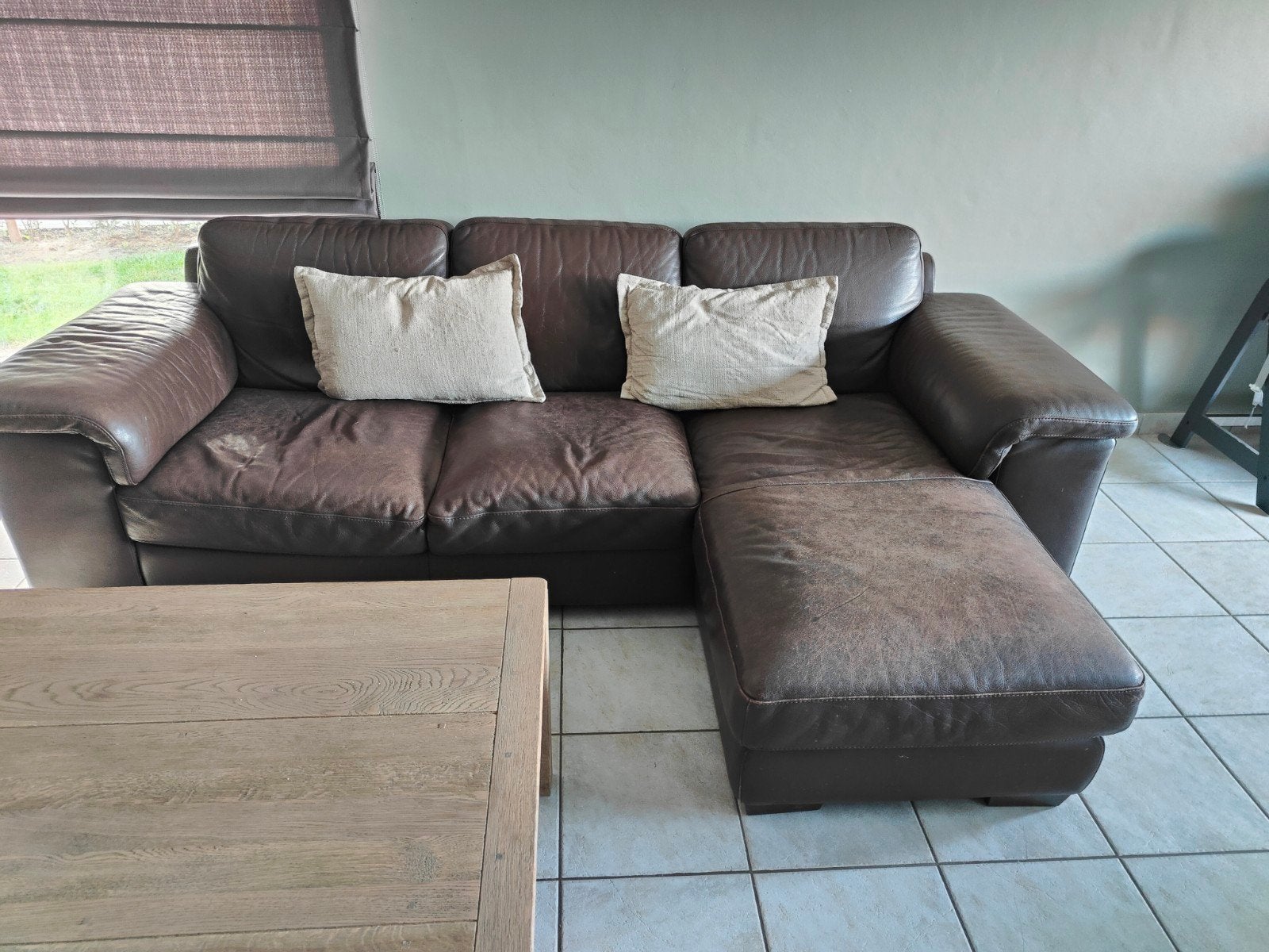 Leeer salon natuzzi, Ophalen of Verzenden, Gebruikt