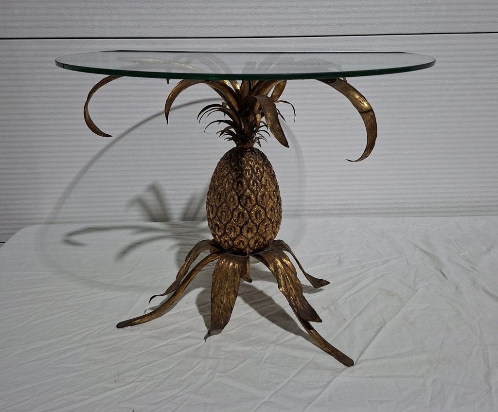 Hollywood regency brass pineapple sidetable, bijzettafel, Ophalen of Verzenden