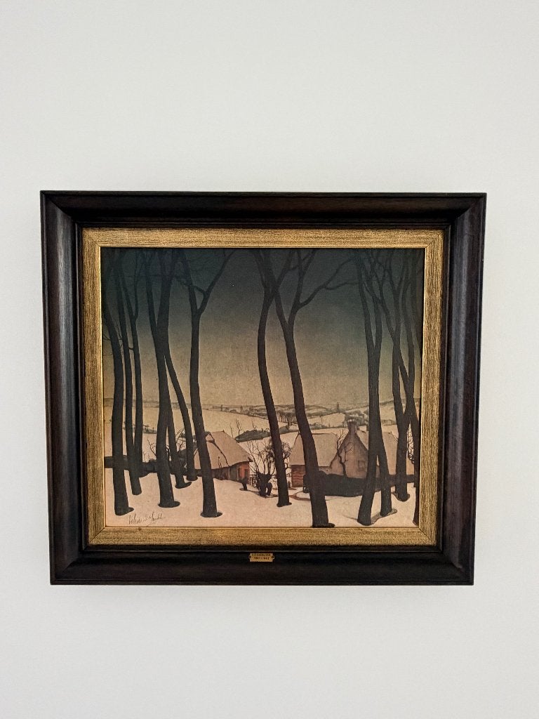 Schilderij Valerius De Saedeleer – Winter in Vlaanderen, Antiek en Kunst, Ophalen, Doek, Bijzondere lijst, Landschap