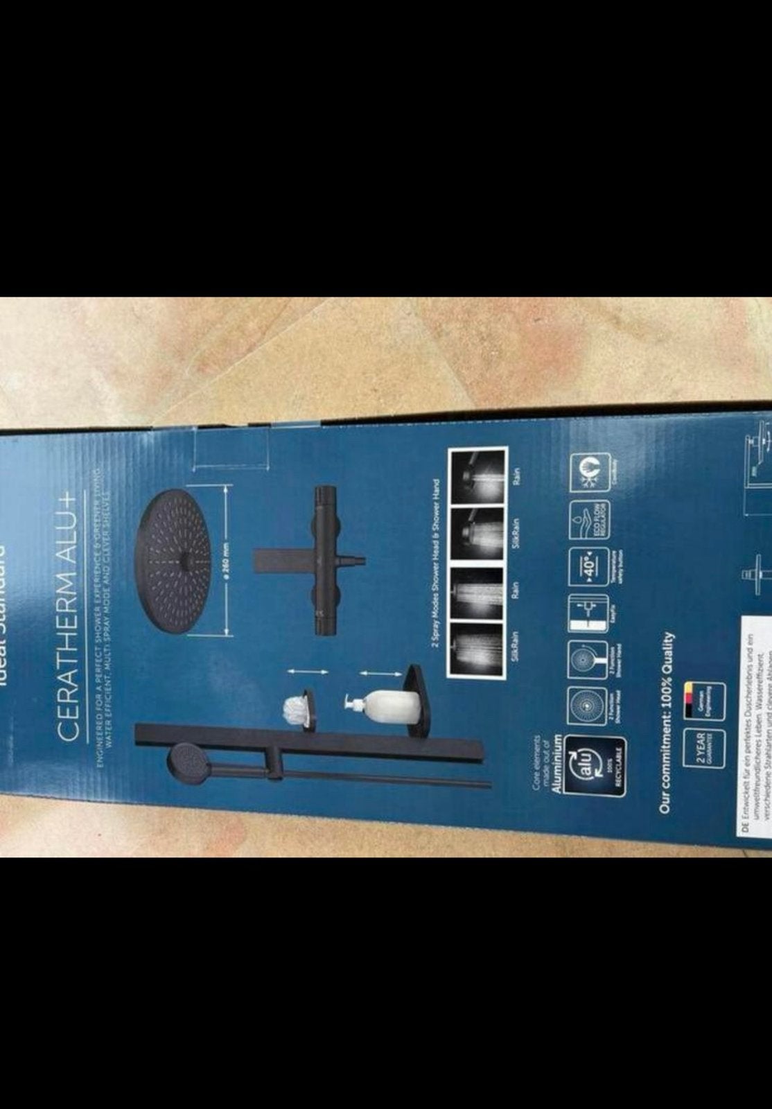 Regendouche compleet met thermostaatkraan, nieuw, Huis en Inrichting, Ophalen, Nieuw, Zwart, Overige typen