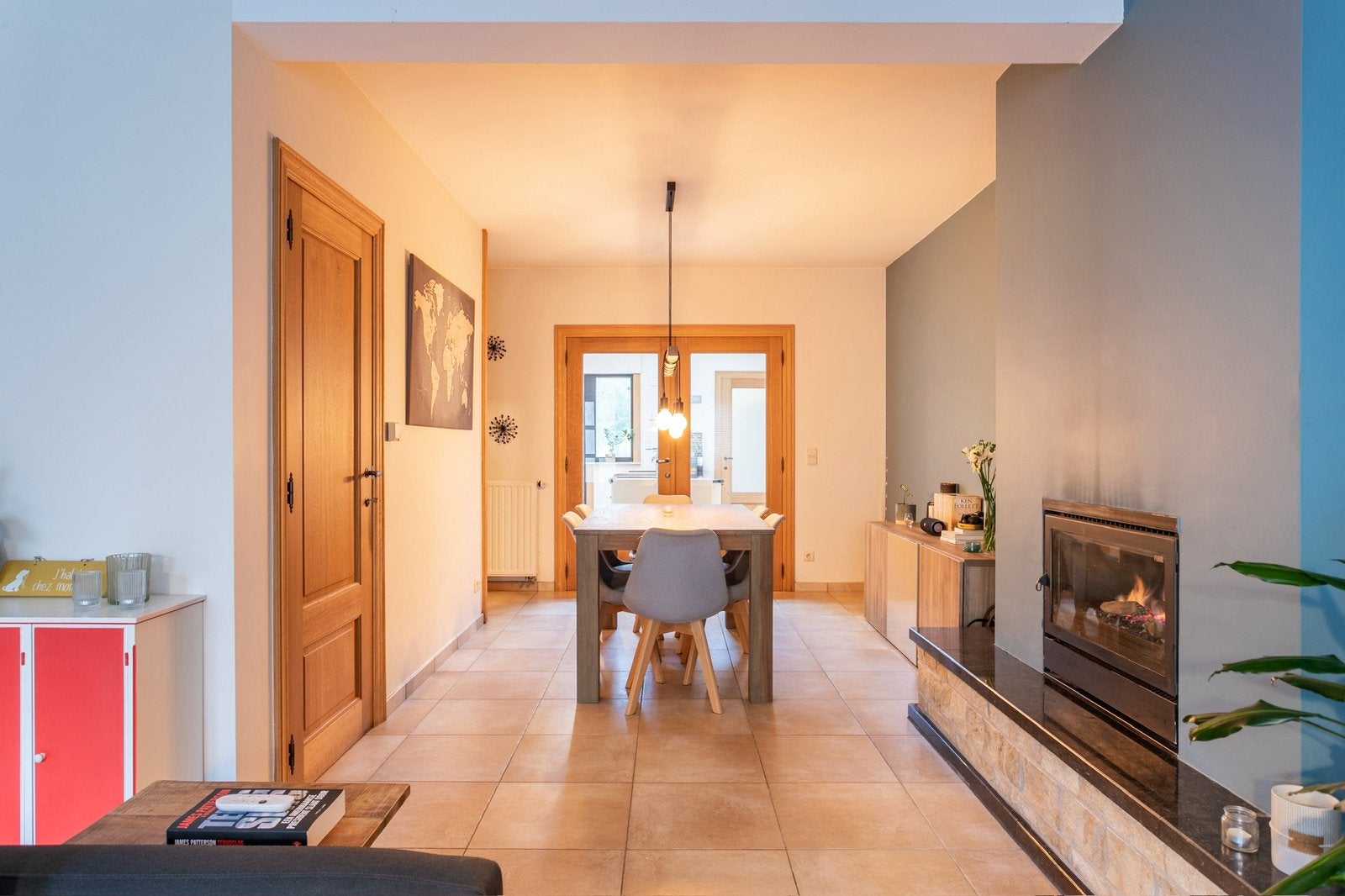 Dubbele houten deur met glas, Enlèvement, Comme neuf, Verre