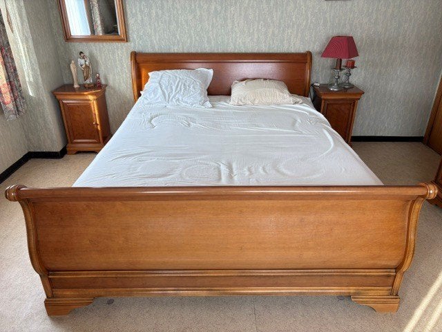 Slaapkamer, Ophalen, Gebruikt, Tweepersoons, Massief hout (Kerselaar)