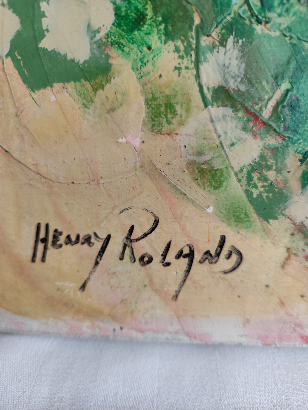 Peinture expressive de Henry Roland (Belge 1919-2000)., Antiquités & Art, Art | Peinture | Moderne, Enlèvement