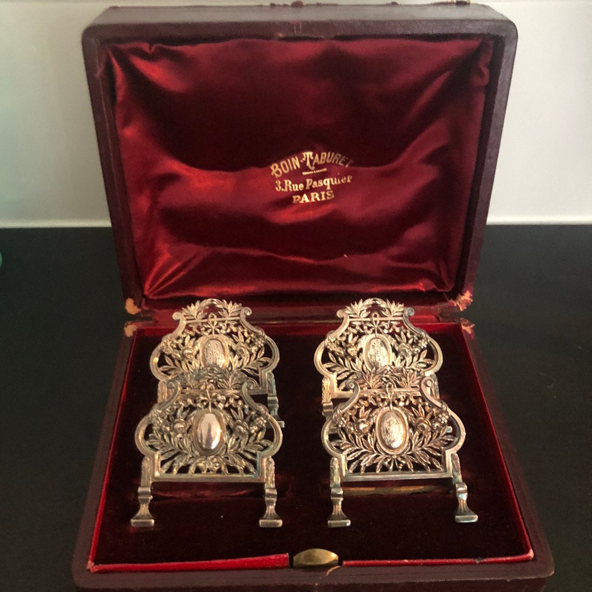Zeldzame set van vier zilveren houders, ca. 1870, Parijs, Ophalen of Verzenden, Zilver
