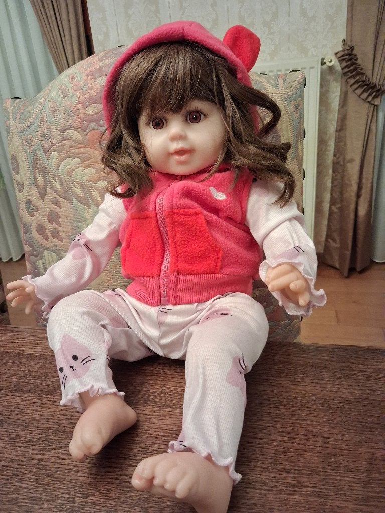 Reborn levensechte pop 55cm, Verzamelen, Ophalen, Zo goed als nieuw, Pop, Levensecht of Reborn