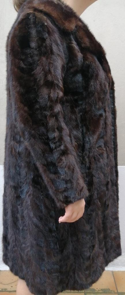 Manteau en vison, Ophalen, Gedragen, Maat 42/44 (L), Zwart
