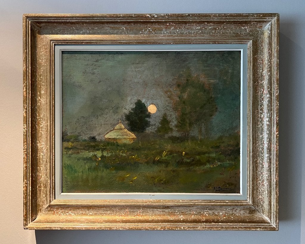 Schilderij A.J. Heymans (1839-1921) - Olieverf paneel, Antiek en Kunst, Kunst | Schilderijen | Klassiek, Landschap, Impressionistisch
