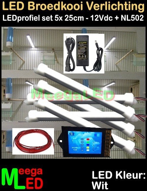 LED profiel strip NL502 SET 5x 25cm Broedkooi Kweekkooi, Ophalen of Verzenden, Nieuw, Aluminium, Broedkooi of Kweekkooi