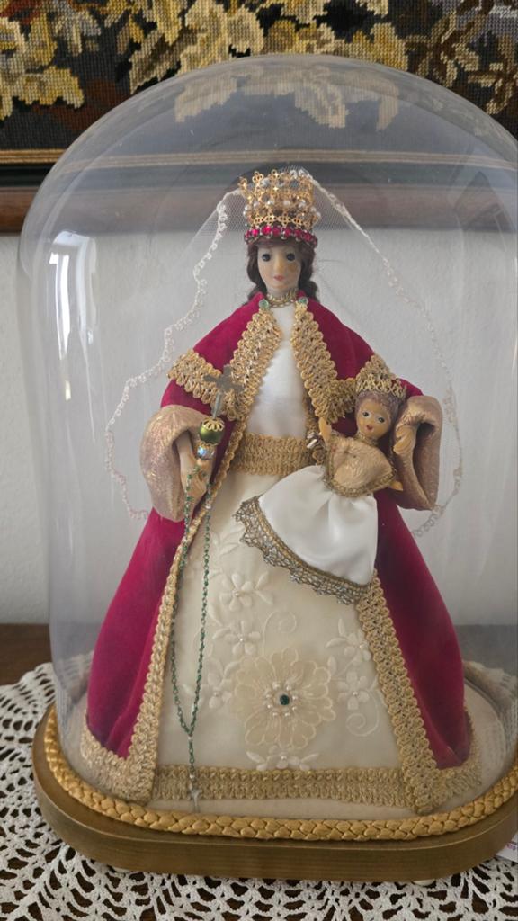Wassen Madonna met kind onder stolp, Ophalen of Verzenden