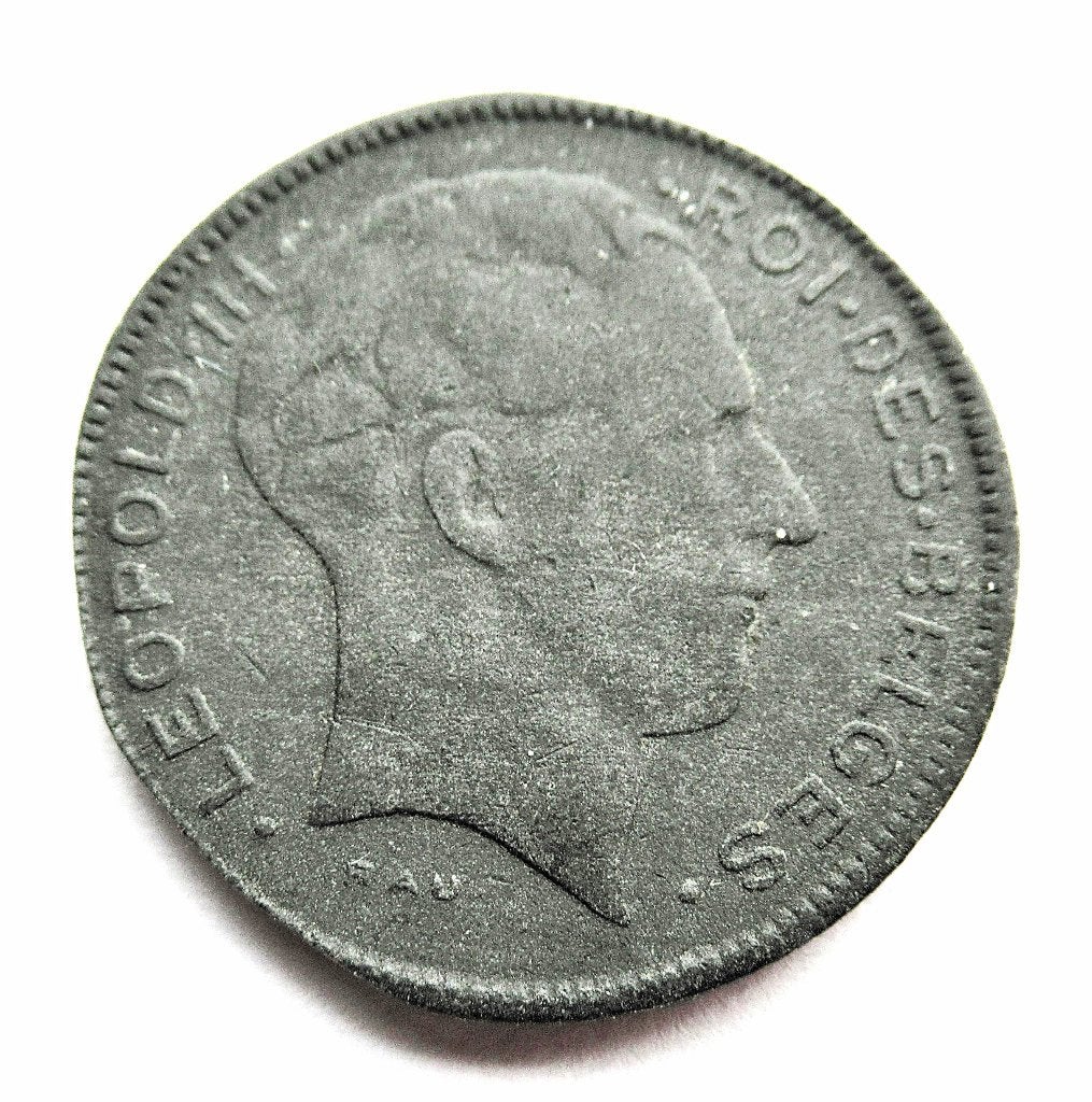 Belgie, 5 franc, 1943, Timbres & Monnaies, Envoi