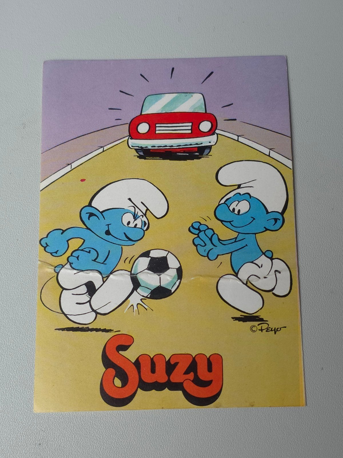 Autocollant Schtroumpf Suzy no 7, Envoi, Comme neuf, Différents Schtroumpfs, Autres types