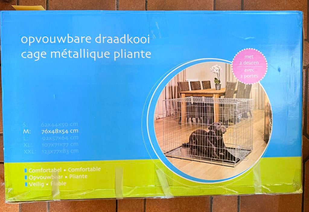 Cage métallique pliante pour chiens avec 2 portes, Enlèvement, Comme neuf