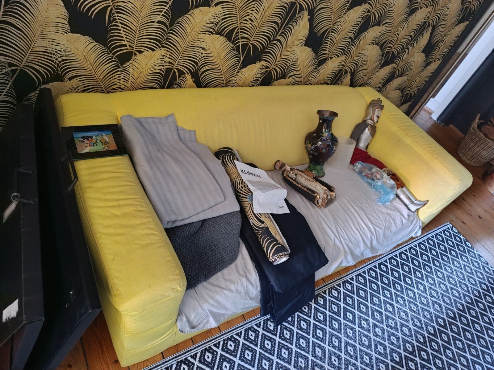 Canapé klippan ikea 3 places house jaune