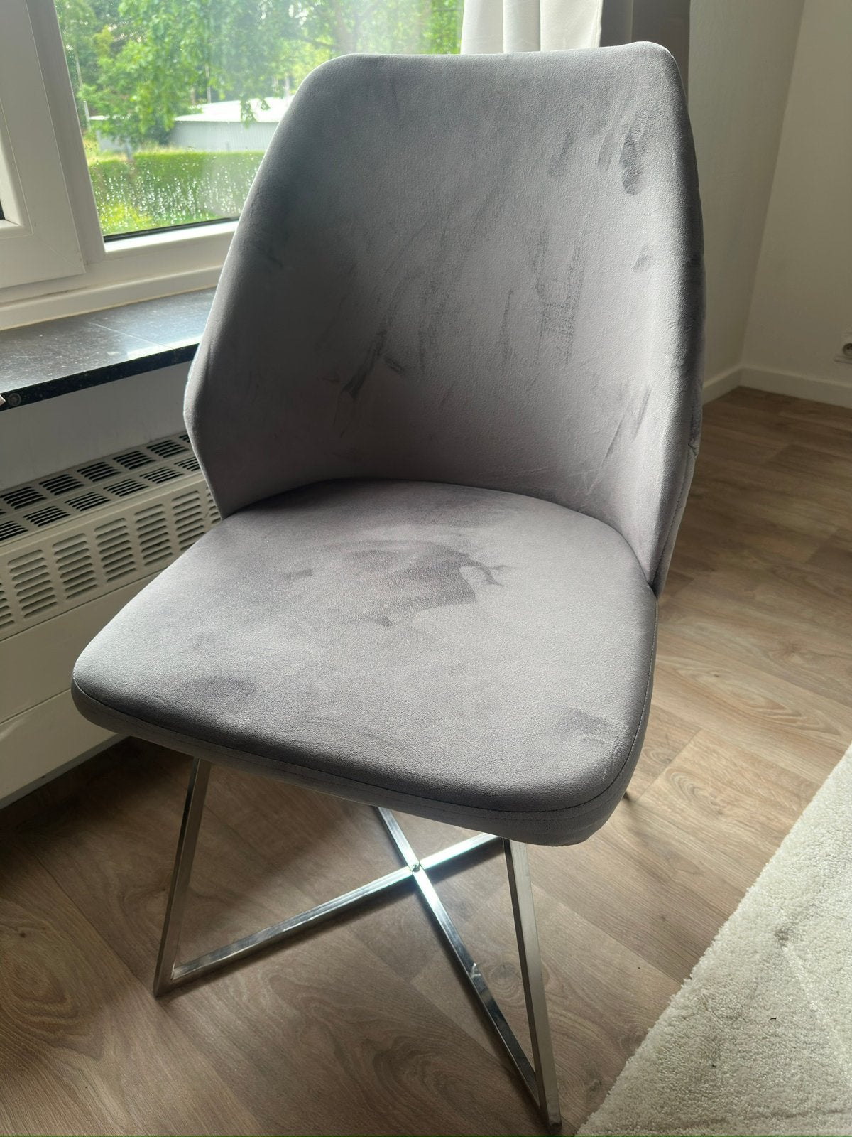 Mooie grijze stoelen (8 stuks), Ophalen, Zo goed als nieuw