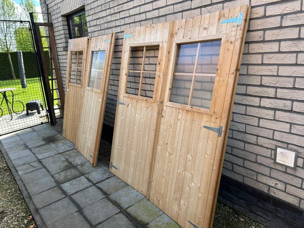 4 nieuwe buiten houten deuren, Ophalen, Nieuw, Hout