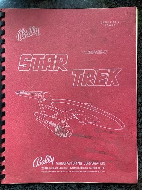 BALLY STAR TREK MANUAL, Verzamelen, Automaten | Flipperkasten, Elektronisch, Bally, Ophalen of Verzenden, Zo goed als nieuw
