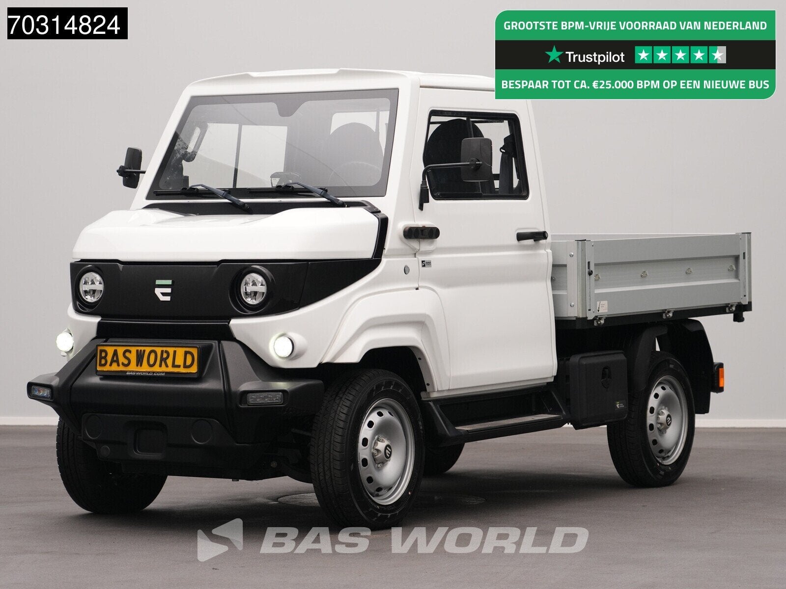 EVUM Motors aCar Neu! 4x4 Allrad Pritsche 100% Elektro 23kWh, Auto's, Stof, Wit, 1500 kg, 2 zetels