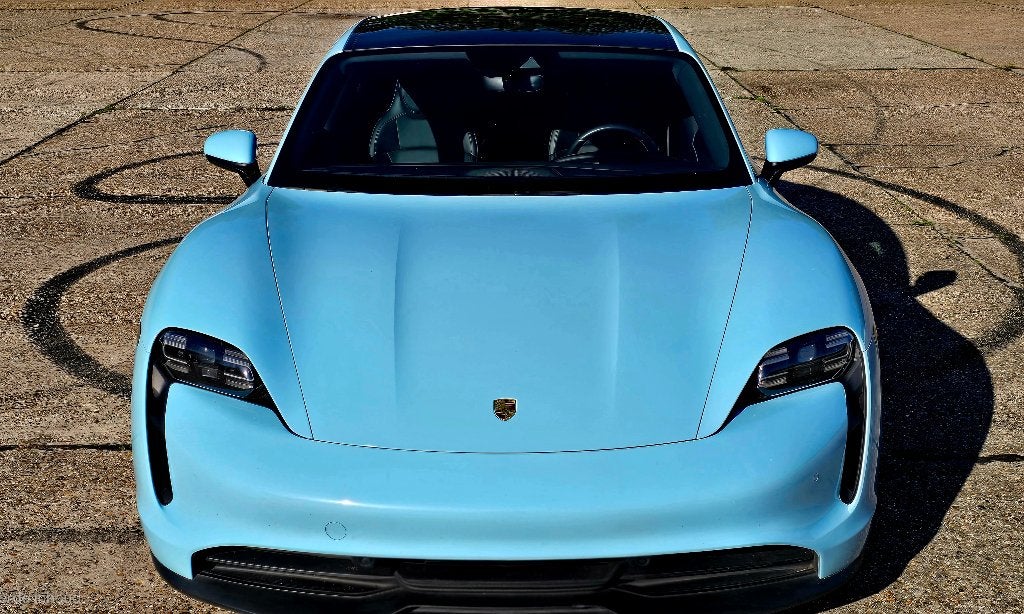 Porsche Taycan met garantie (btw aftrekbaar), Auto's, 4 deurs, Achterwielaandrijving, Zwart, Blauw