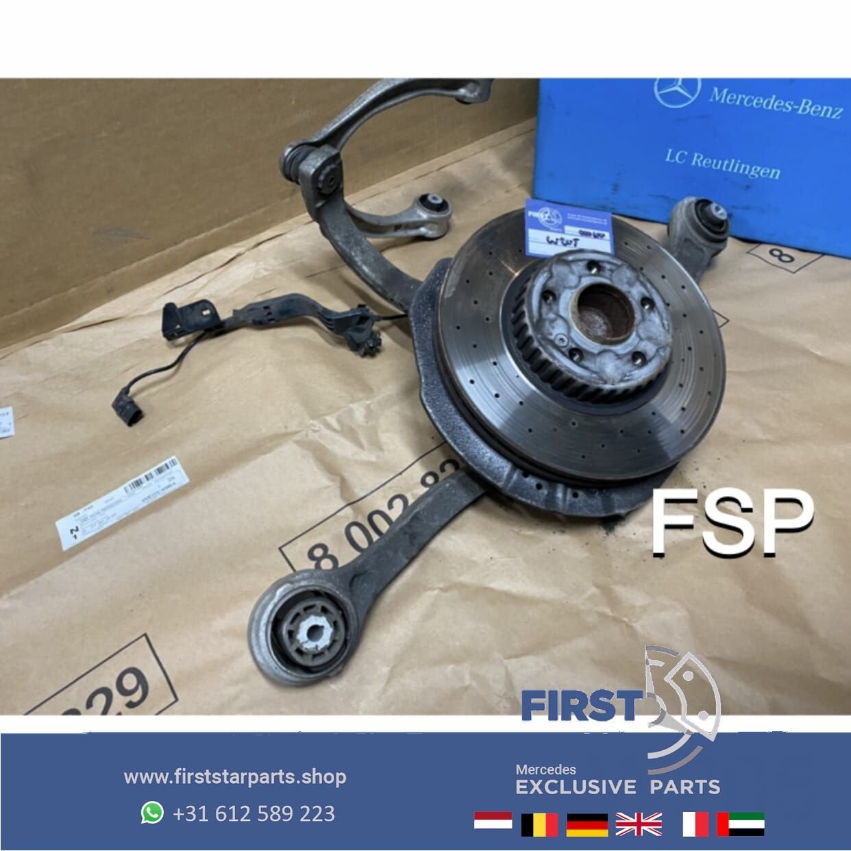 W205 FUSEE LINKS COMPLEET met DRAAGARMEN en REMSCHIJF origin, Auto-onderdelen, Gebruikt, -, Ophalen of Verzenden, -