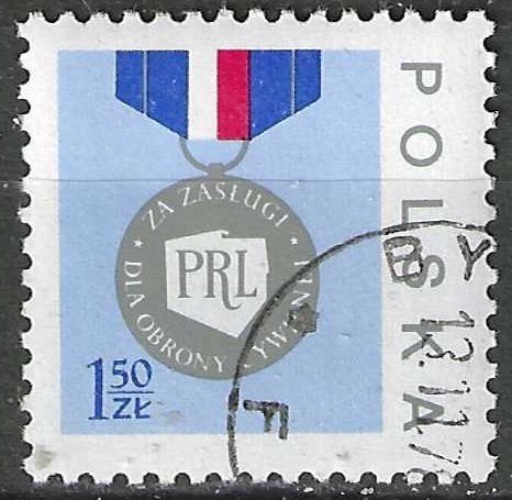 Pologne 1977 - Yvert 2325 - Médaille du mérite (ST), Envoi, Pologne, Affranchi