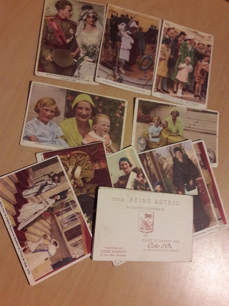 Chromos Reine Astrid, Collections, Maisons royales & Noblesse, Enlèvement, Utilisé, Carte, Photo ou Gravure